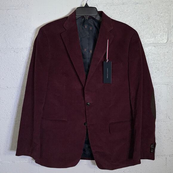 Tommy Hilfiger Men's Modern-Fit Corduroy Sport Coat, Burgundy 42L  $295 - Picture 1 of 8